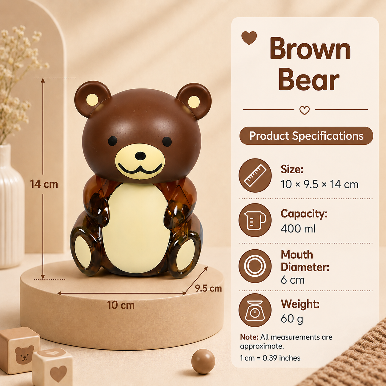 Reusable Food-Grade PP + PET Plastic Cartoon Storage Jar