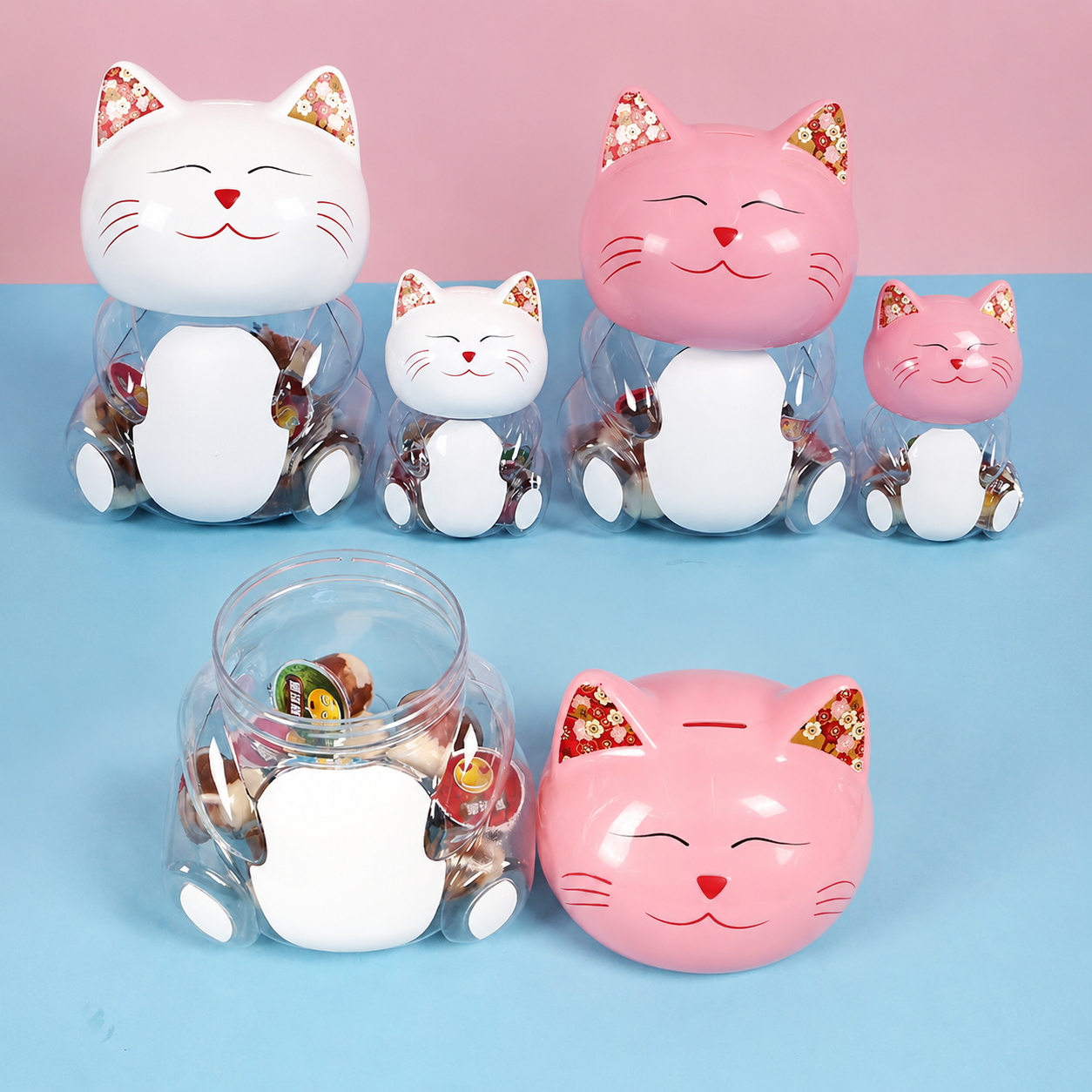 Reusable Food-Grade PP + PET Plastic Cartoon Storage Jar
