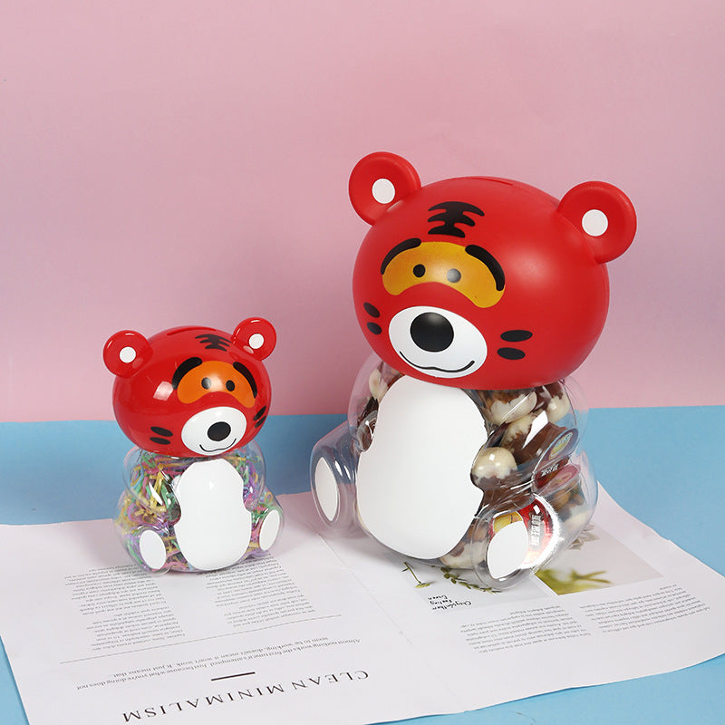 Reusable Food-Grade PP + PET Plastic Cartoon Storage Jar