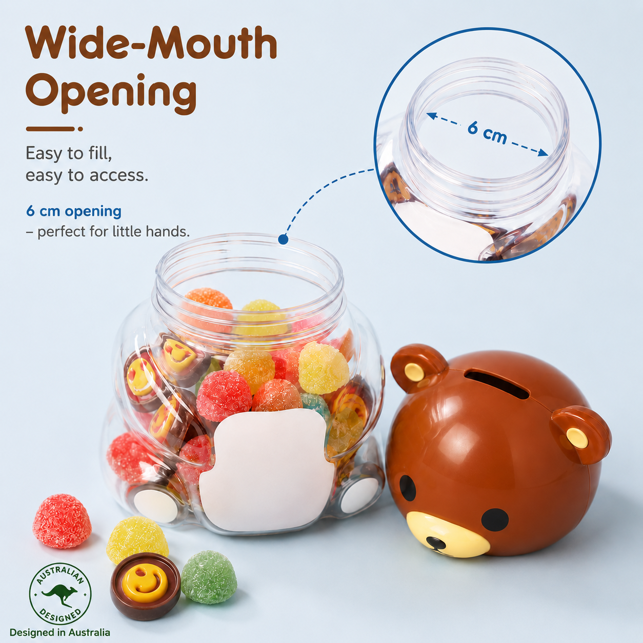 Reusable Food-Grade PP + PET Plastic Cartoon Storage Jar