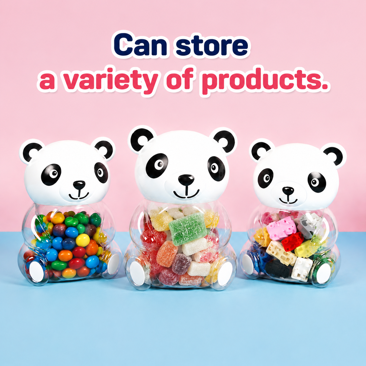 Reusable Food-Grade PP + PET Plastic Cartoon Storage Jar