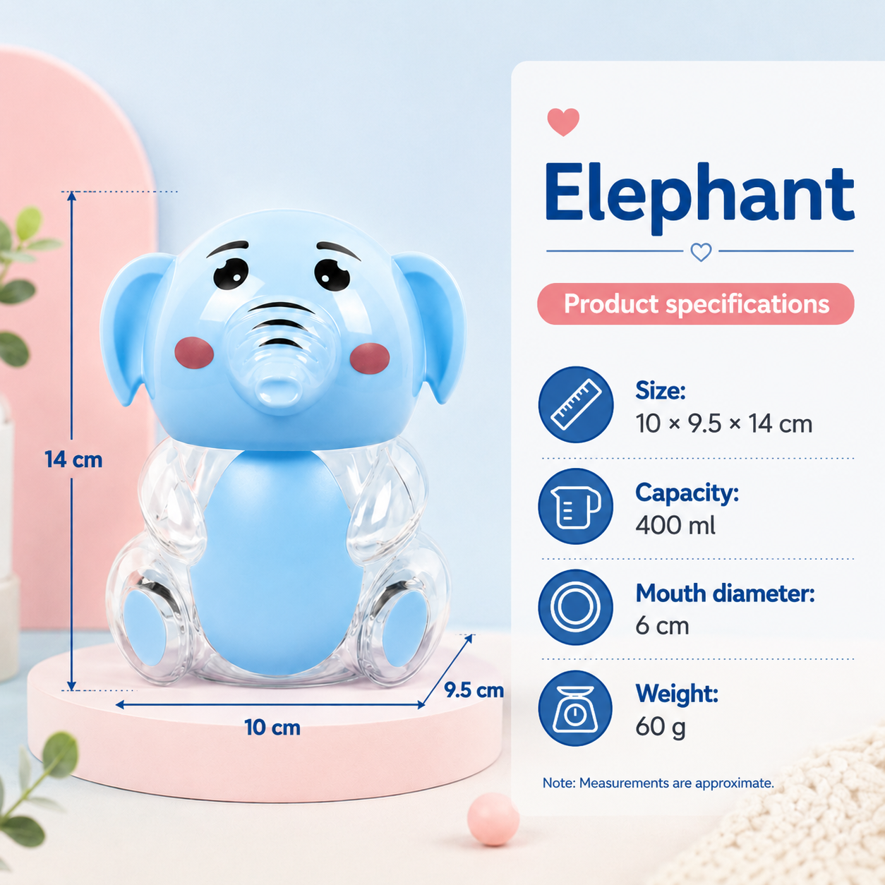 Reusable Food-Grade PP + PET Plastic Cartoon Storage Jar